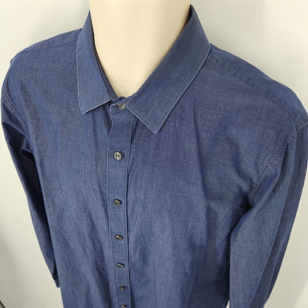 Apt. 9 Slim Fit Dress Shirt Men's Size Large Blue Long Sleeves